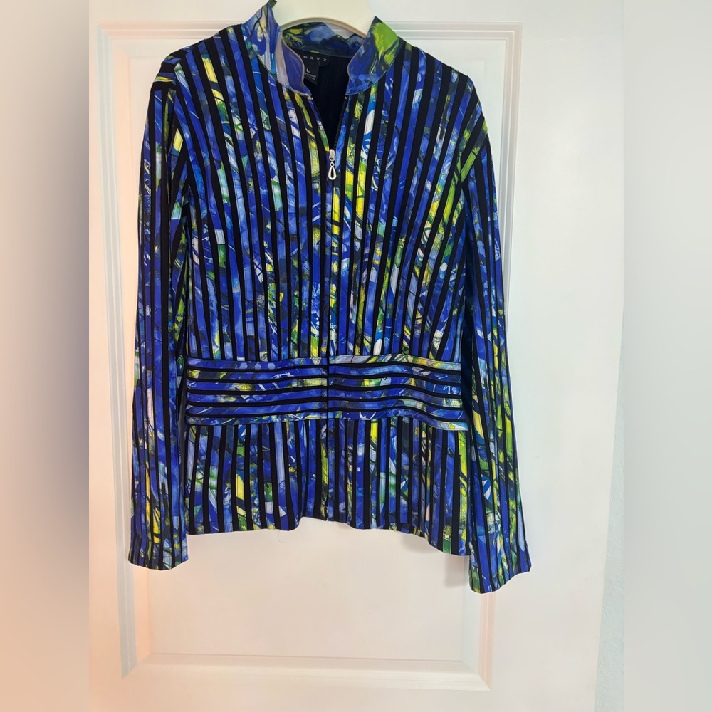 Weavz Blue and Yellow Striped Jacket